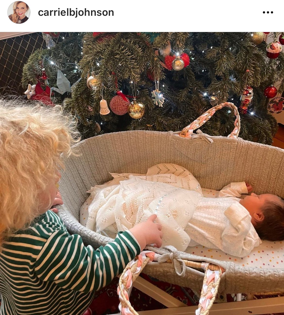 強生女兒蘿蜜在5週大時染疫。(圖/翻攝自carrielbjohnson IG)