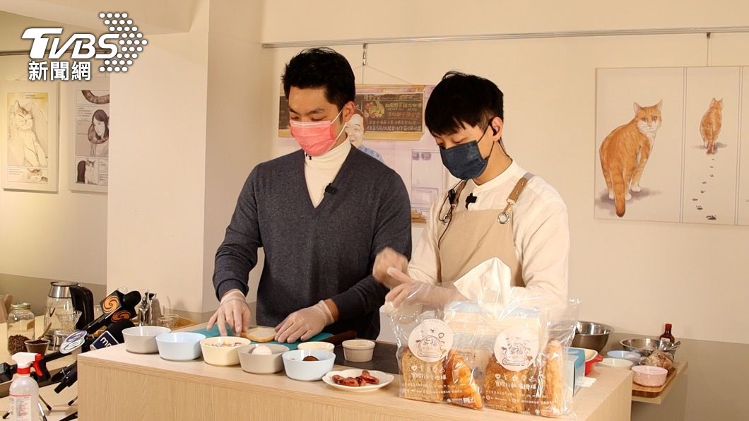 國民黨立委蔣萬安用剩食做出鹹派。(圖/TVBS資料畫面)