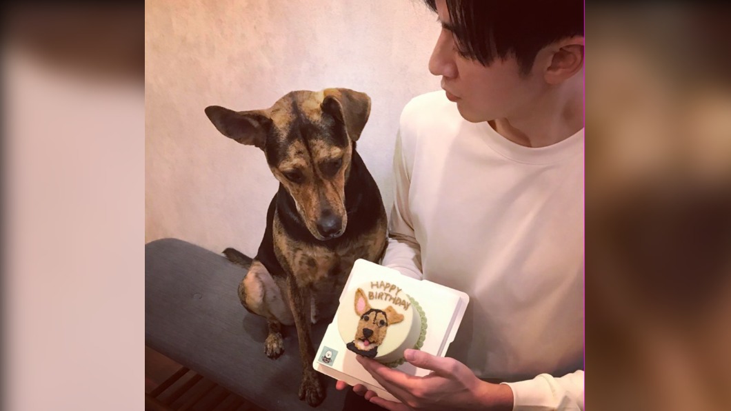 李國毅為愛犬準備的生日蛋糕相當吸睛。（圖／翻攝自李國毅臉書）
