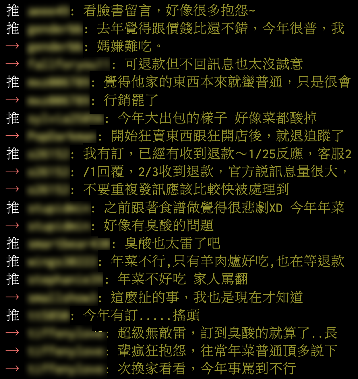 年菜負評不斷。(圖/翻攝自PTT)