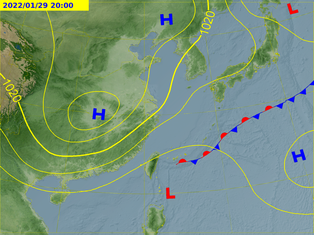 週六(29日)恐有鋒面南下。(圖/翻攝自氣象局官網)