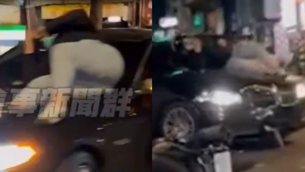 I am watching u!BMW轉彎撞機車 騎士噴趴擋風玻璃
