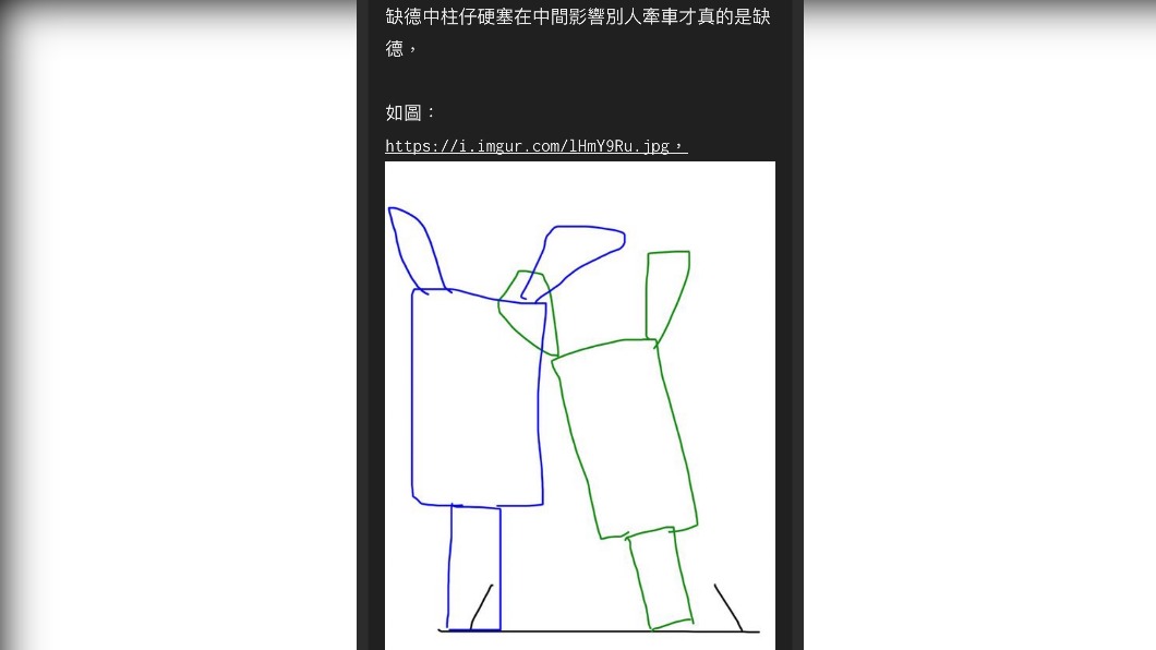 原PO表示很常遇到硬塞別人停車格的車主。(圖/翻攝自PTT)