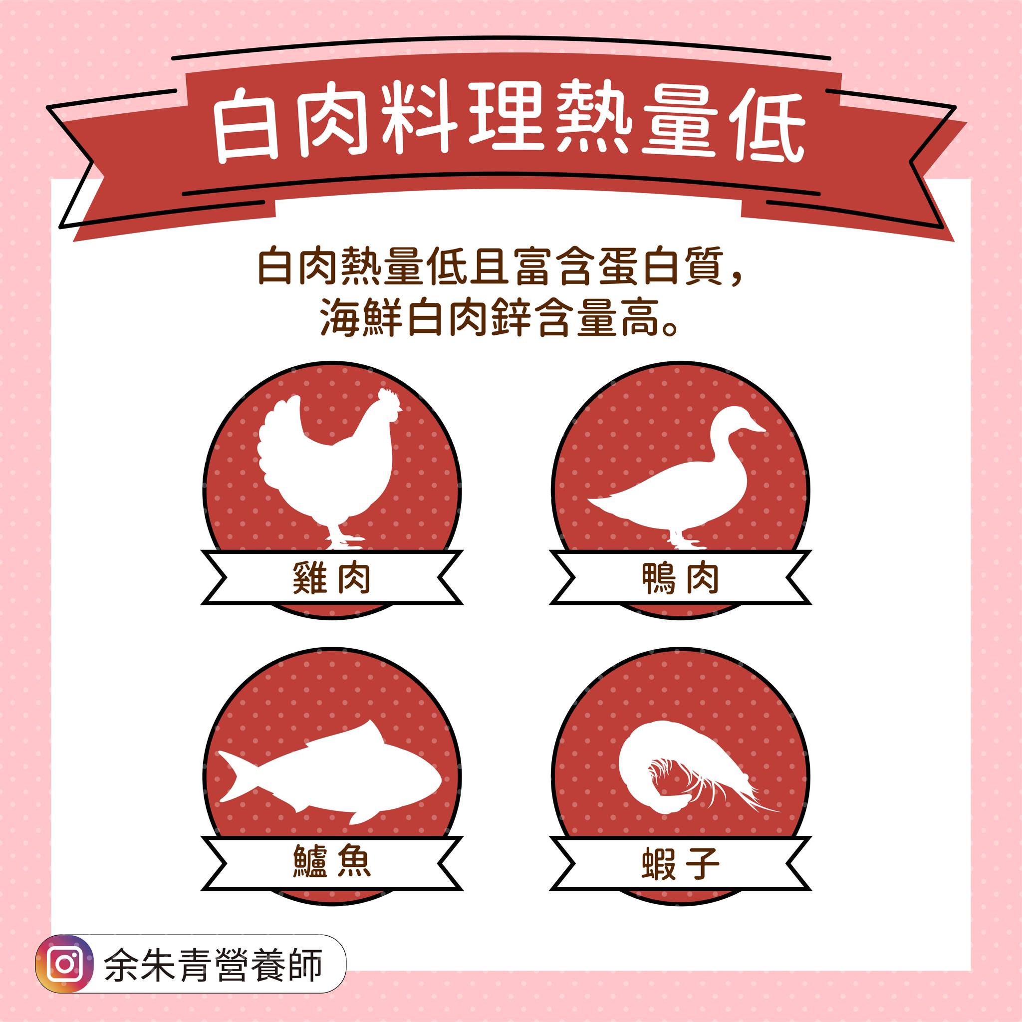 白肉熱量低。(圖/翻攝自余朱青臉書)