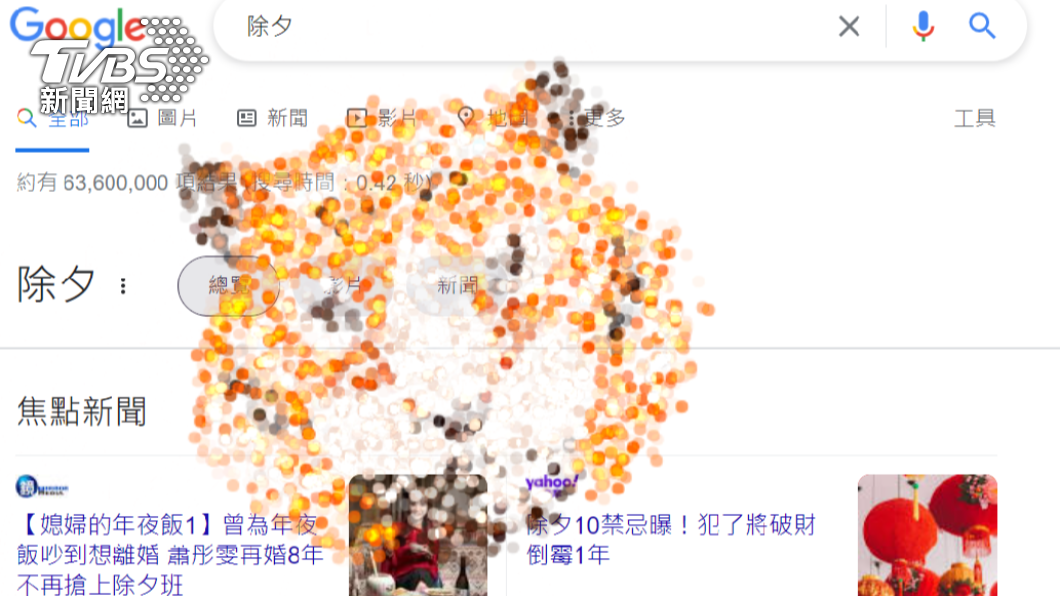 Google迎接虎年到。（圖／翻攝自Google頁面）