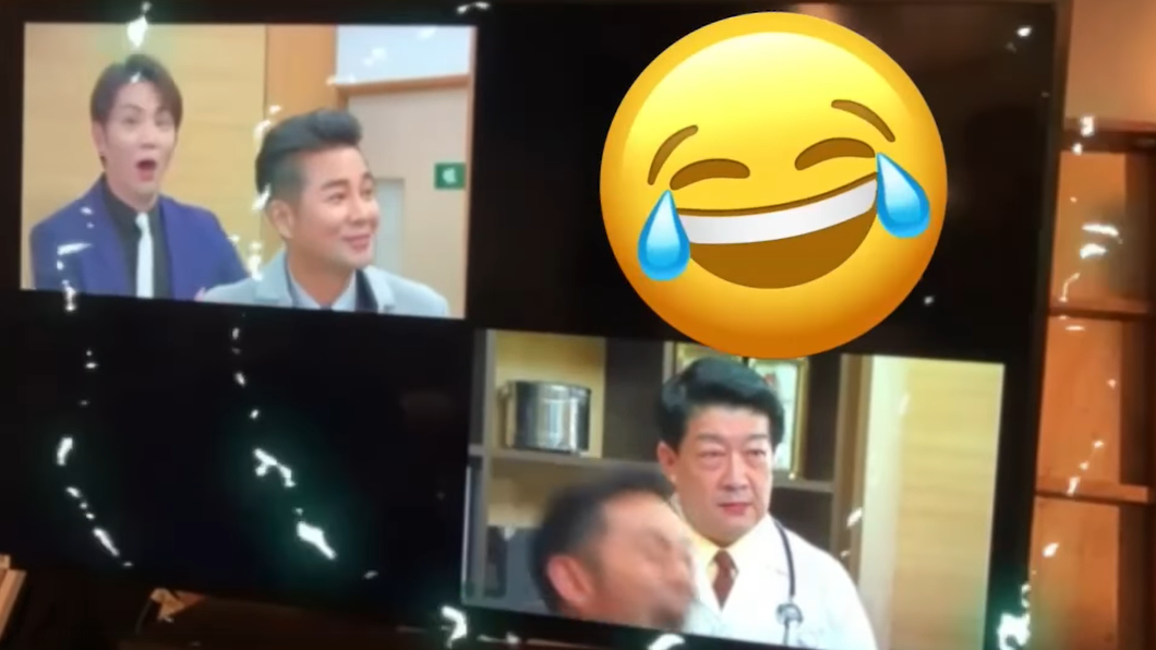 一旁對戲的亮哲直接笑出框外。(圖/翻攝自謝承均臉書)