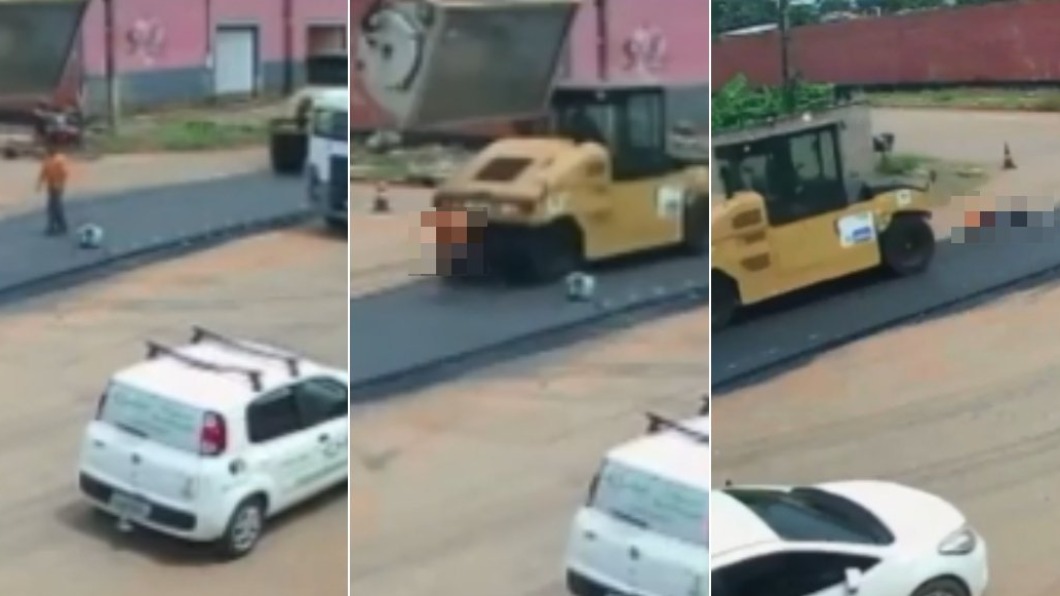 巴西鋪路工人疑站視線死角! 遭同事開壓路機高速碾過亡