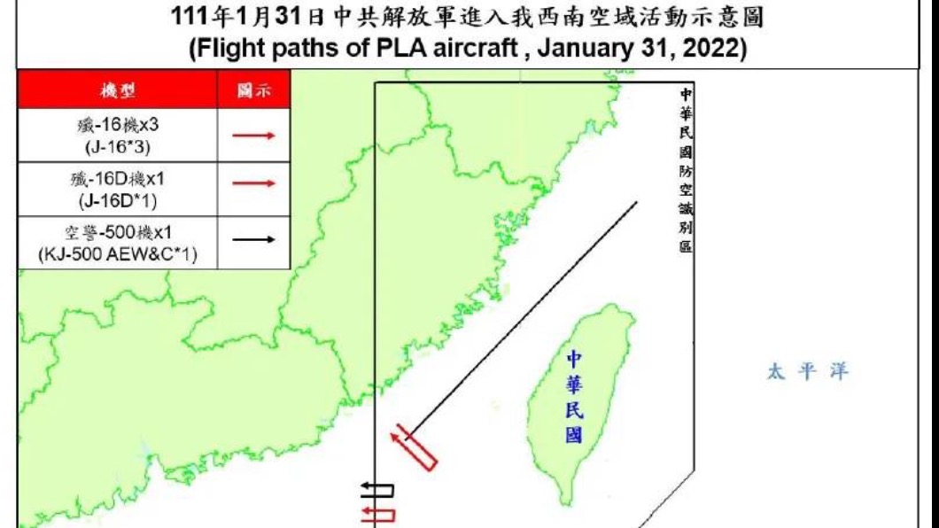 除夕夜也來!5共機侵擾我防空識別區 遭空軍驅離