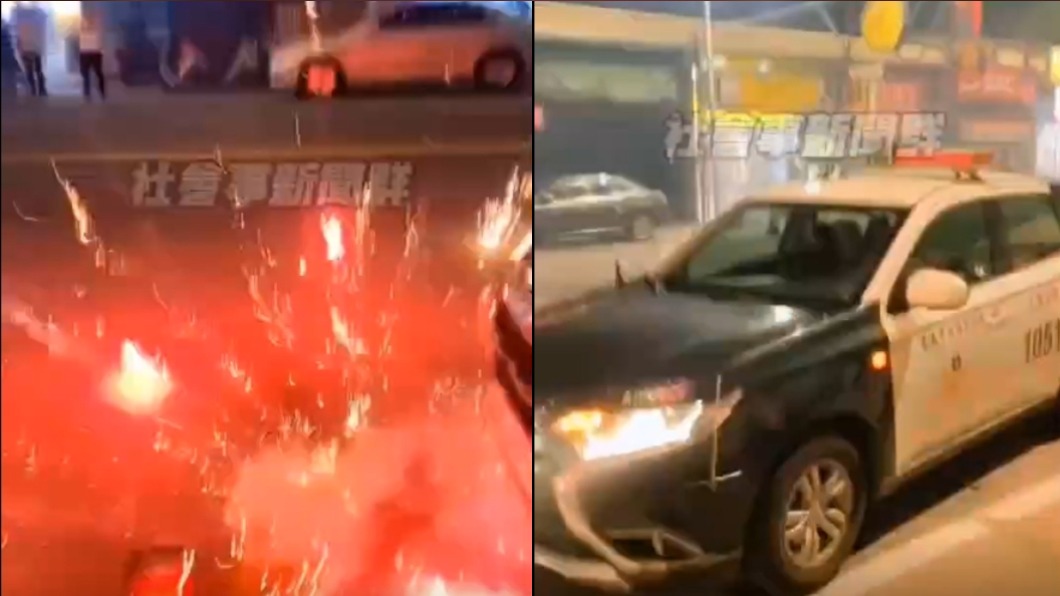 公權力被當塑膠？台南警取締違規　警車竟遭鞭炮轟炸