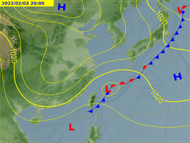 明(3)日有鋒面來襲。(圖/翻攝自氣象局官網)
