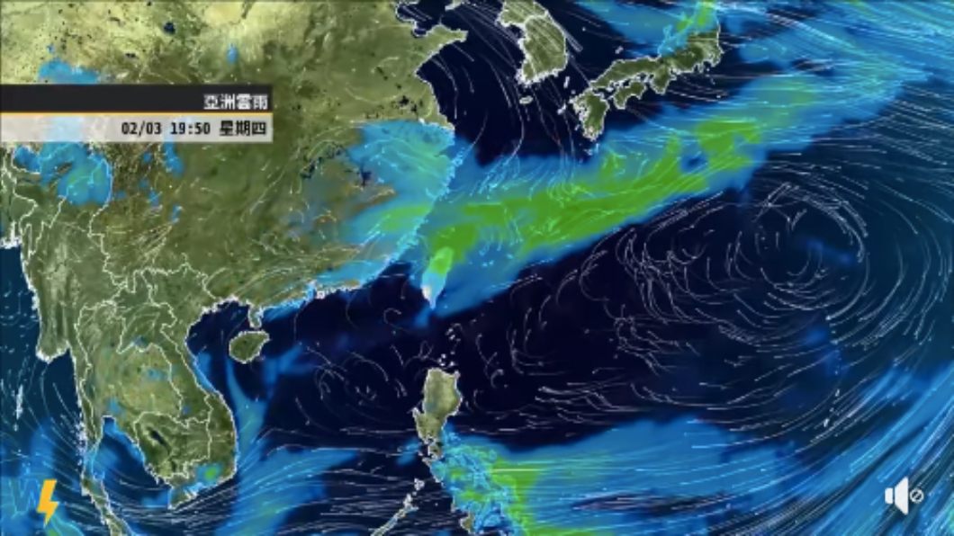 明日鋒面將通過台灣附近。(圖/翻攝自天氣風險 WeatherRisk Facebook)