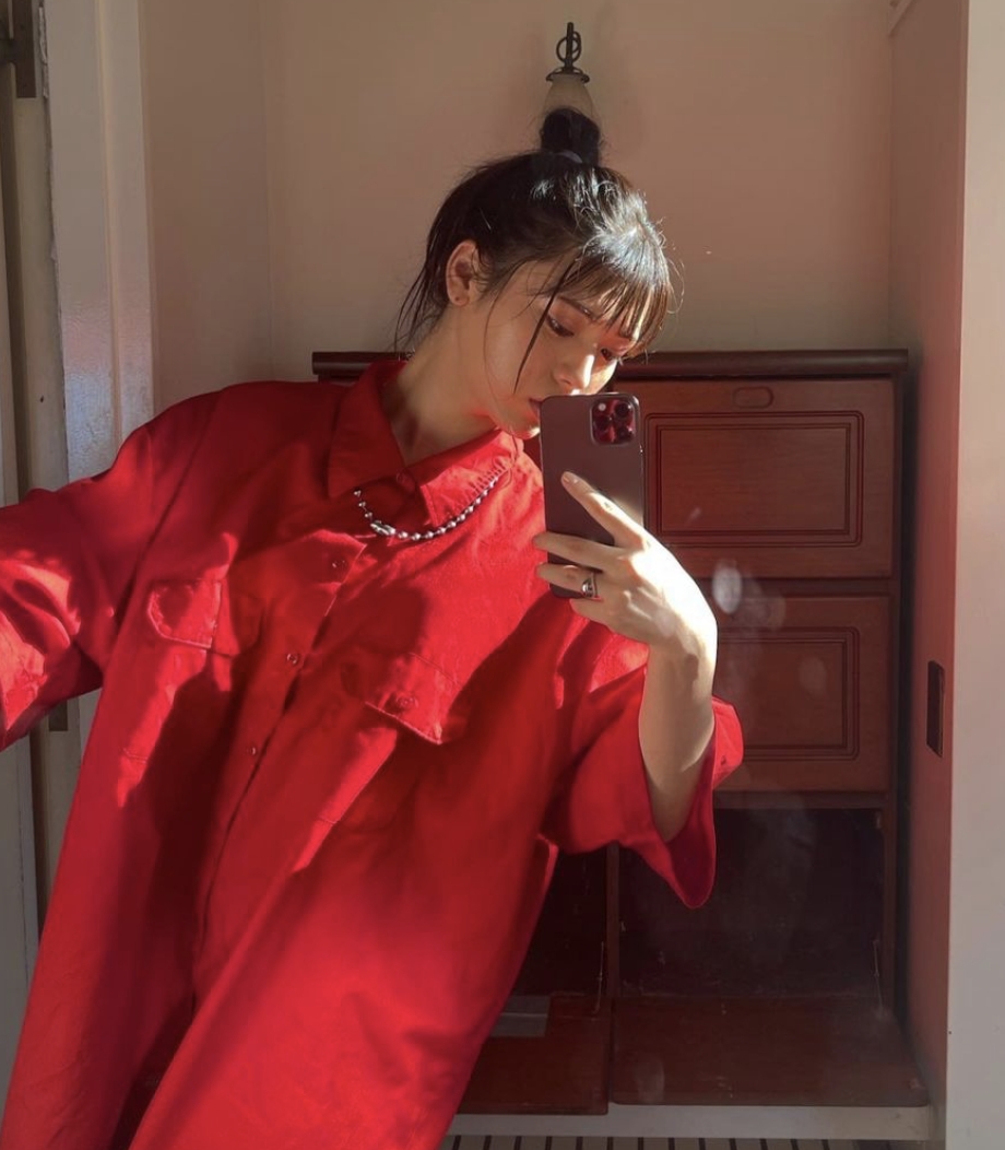 井手上漠日常打扮相當甜美。（圖／翻攝自 baaaakuuuu IG）