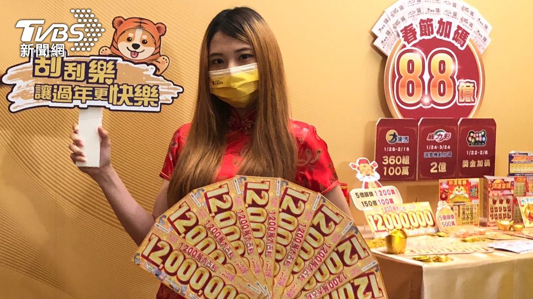 台彩推出春節限定刮刮樂。（圖／TVBS）