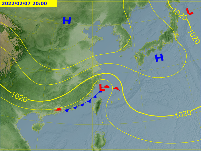 明(7)日開工將有一波鋒面來襲。(圖/翻攝自氣象局官網)