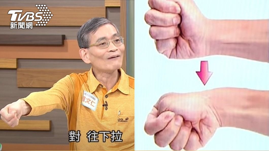 握拳後將拇指往下壓，可檢測是否有媽媽手。（圖／TVBS資料畫面）