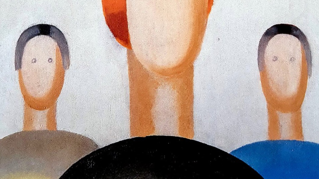 藝廊保全竟因上班太無聊在畫作上塗上眼睛。（圖／翻攝自The Art Newspaper Russia）