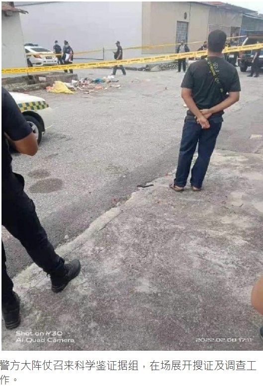 警方獲報後，立即派員封鎖現場。（圖／翻攝自中國報）