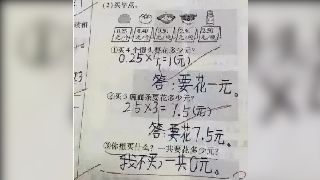 小學生寫考卷常有神來之筆。(圖/翻攝自《MP頭條》網站)