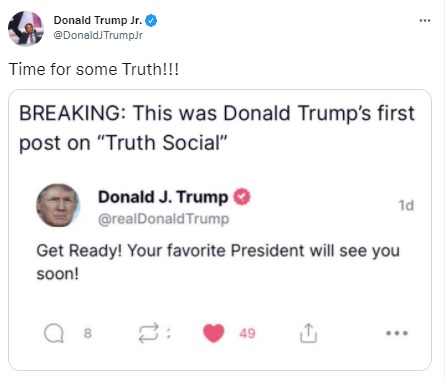 (圖/翻攝自Donald Trump Jr.推特)