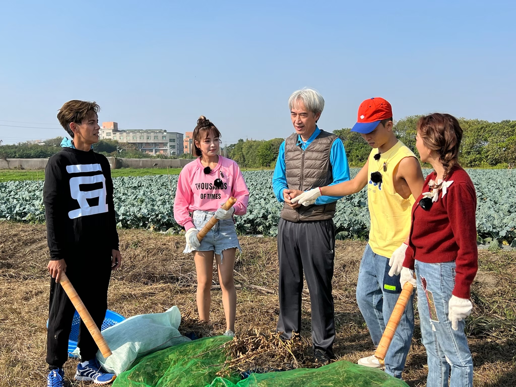 製作醬油前先體驗採豆、取豆、曬豆。(圖/民視提供)