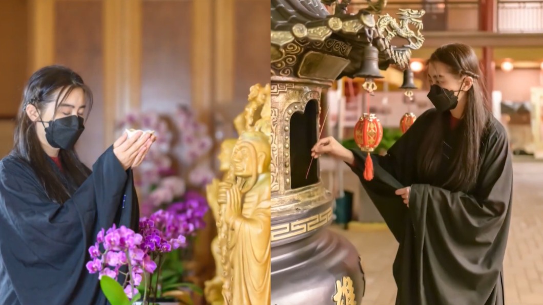 最美小倩現身寺廟！　王祖賢穿僧袍洩「空靈嗓音」祈福