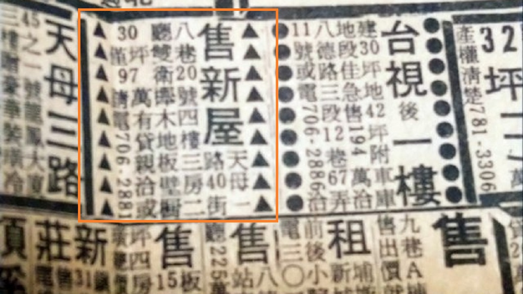 回不去了!42年前報紙廣告 天母3房新屋「百萬有找」