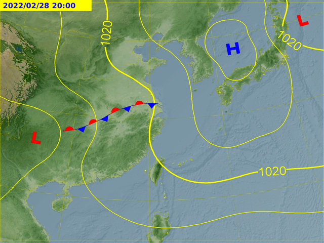 228連假有機會放晴。(圖/翻攝自氣象局官網)