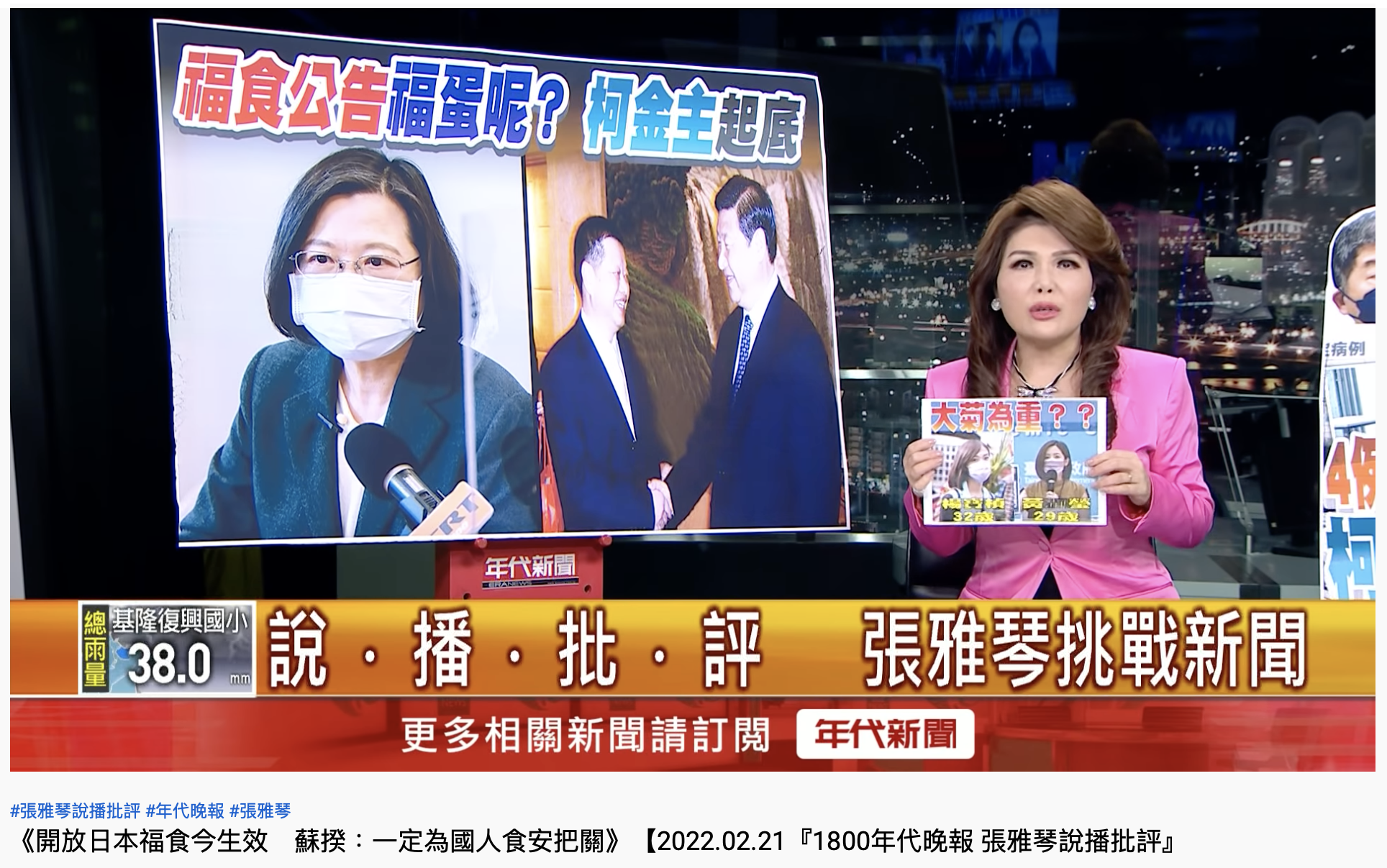 張雅琴在新聞節目中直指楊寶楨、黃瀞瑩「殘破花瓶、老小姐」。(圖/翻攝自年代新聞YouTube)