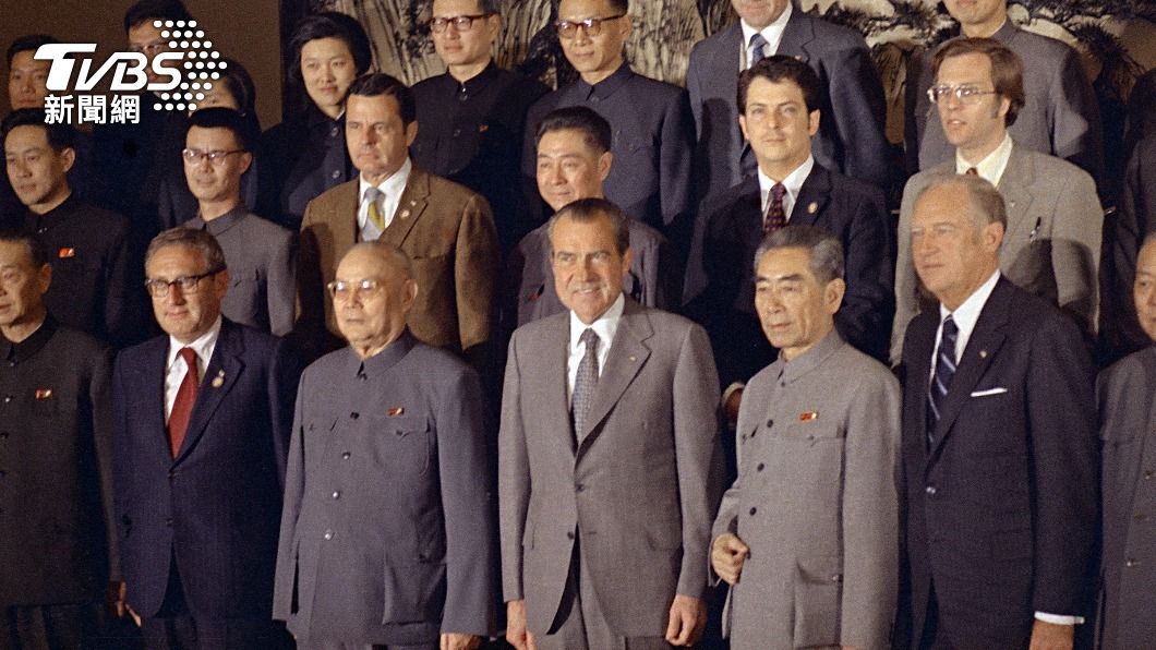 美國總統尼克森1972年出訪中國大陸,與北京當局簽署《上海公報》。(圖/達志影像美聯社)