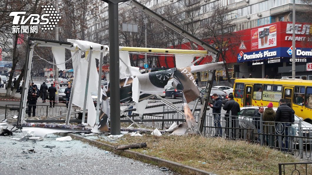 基輔街頭滿目瘡痍。(圖/達志影像路透社)