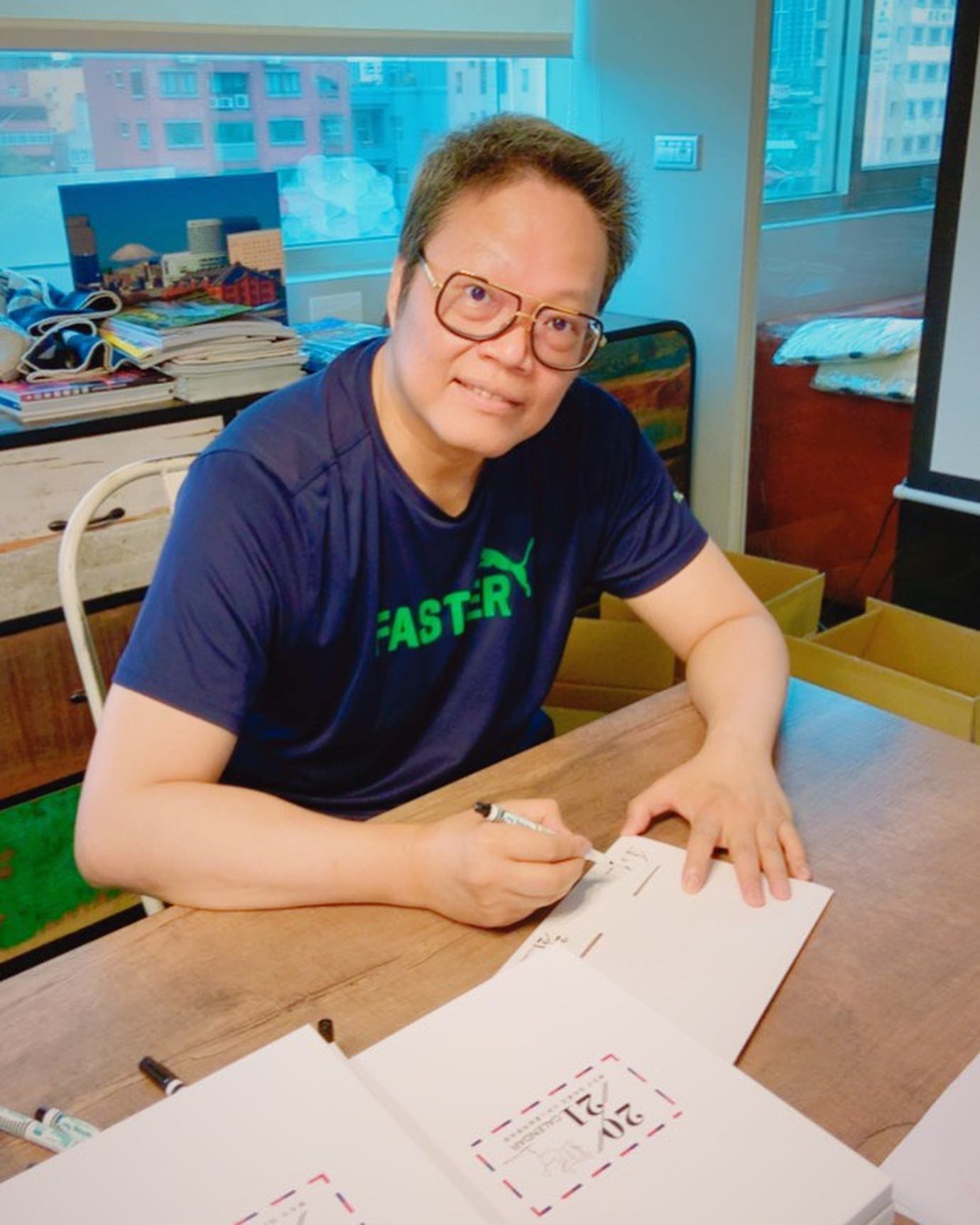 蕭言中罹患大腸癌第4期，與陳昇互相珍惜彼此的癌友。（圖／翻攝自漫畫藝術大師。蕭言中臉書）