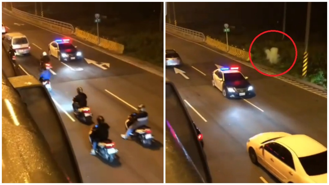 囂張飆仔倒楣了！聚集夜遊競速丟「水雷炮」　警圍捕取締