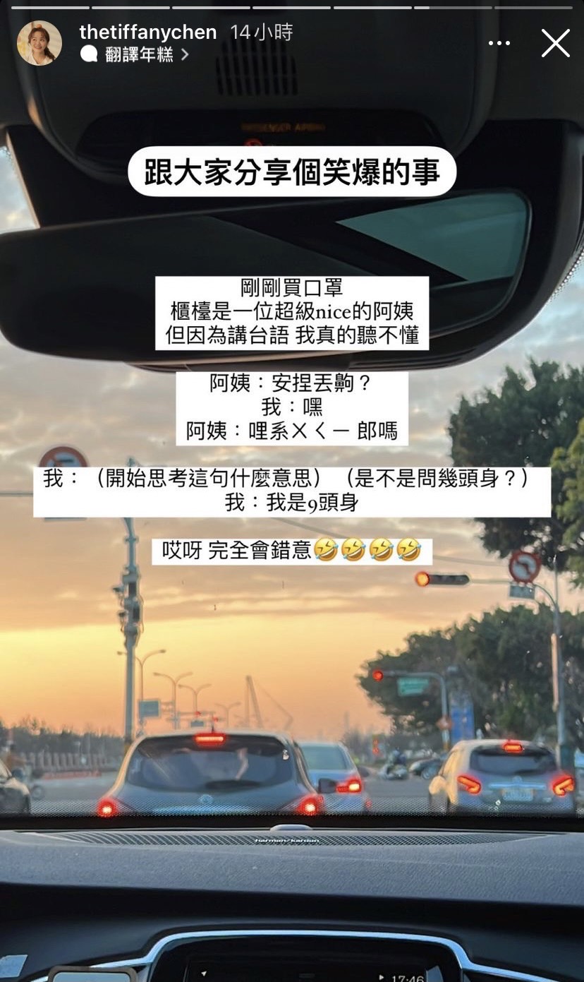 因為陳彥婷聽不懂台語,導致跟店員雞同鴨講。(圖/翻攝自陳彥婷IG)