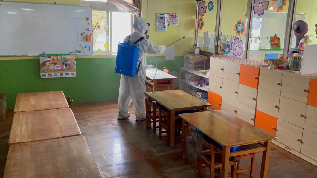 桃園市府針對幼兒園、國小27日進行清消。　圖／桃園市政府
