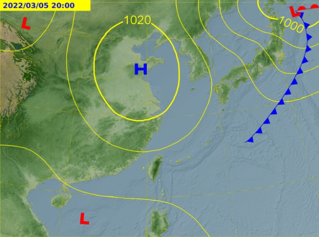週六(5日)東北季風再增強。(圖/中央氣象局)
