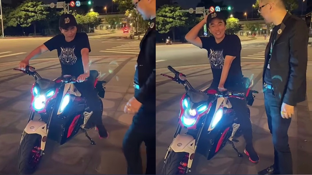 吳宗憲騎電動自行車載連千毅。(圖/翻攝自連千毅臉書)