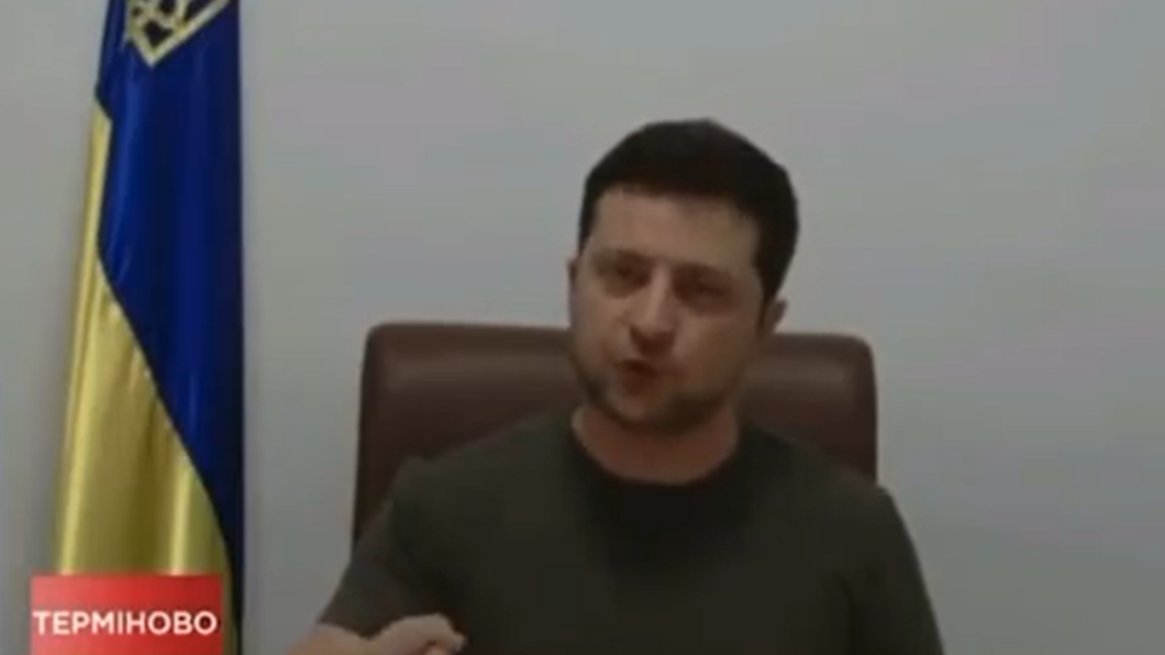 澤倫斯基在歐洲議會發表視訊演說。(圖/翻攝自Володимир Зеленський臉書)