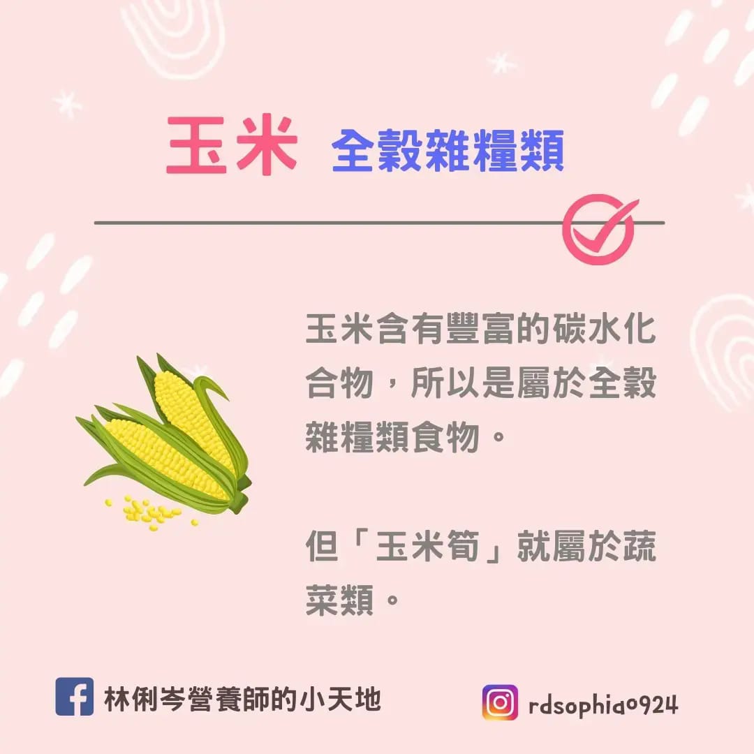 玉米不屬於蔬菜類。(圖/翻攝自林俐岑臉書)