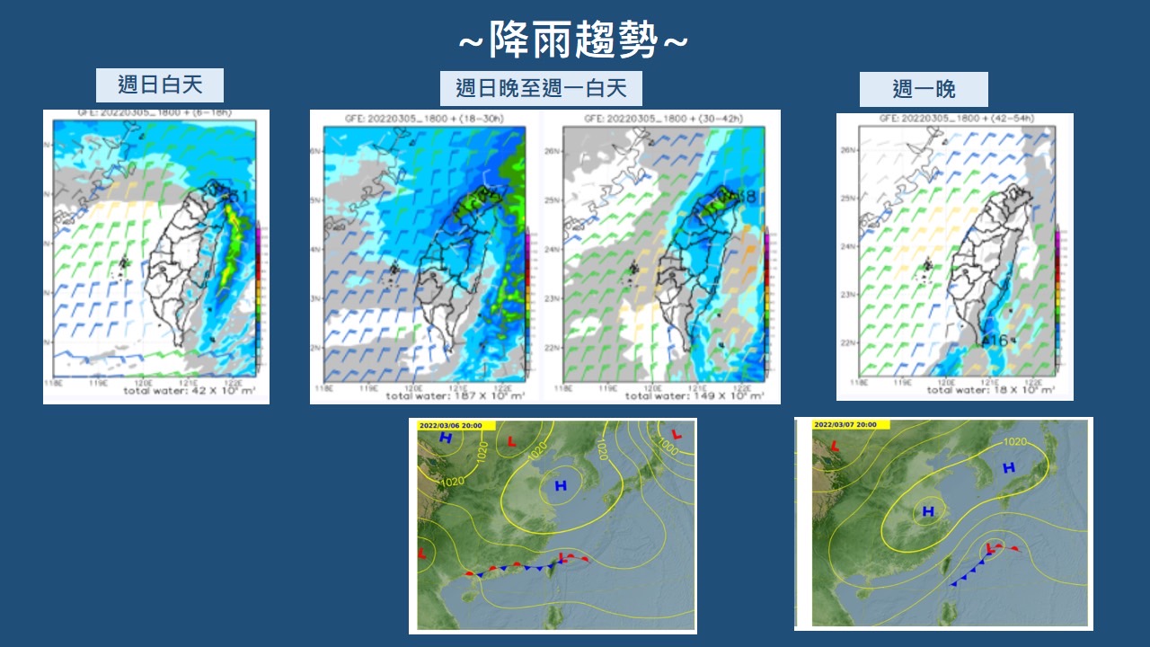 降雨趨勢預報。（圖／氣象局提供）