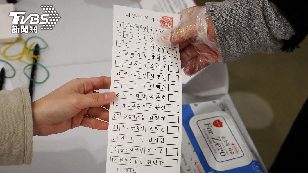 韓國總統大選選票。(圖/達志影像路透社)