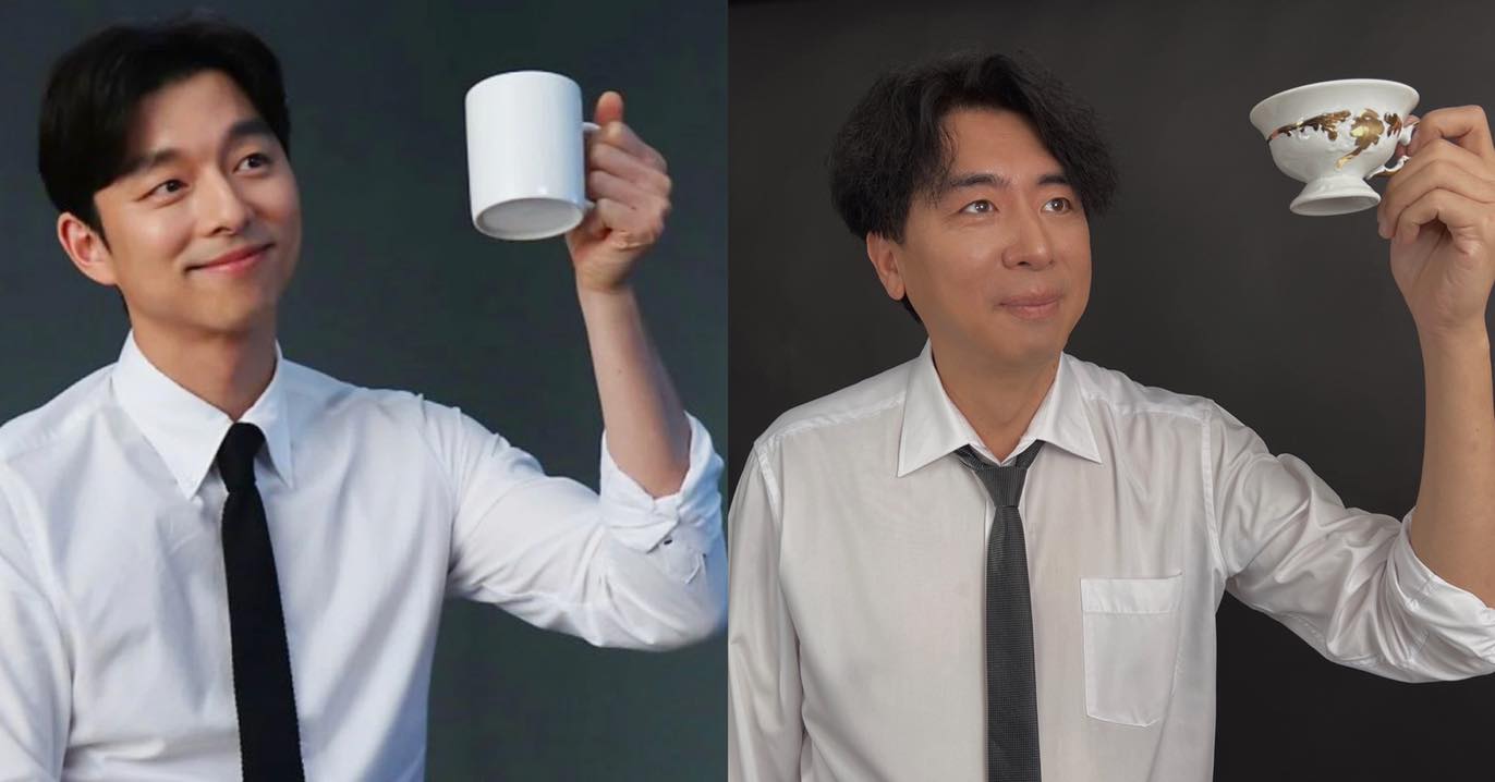 梁赫群模仿孔劉上癮。 (圖/翻攝自梁赫群臉書)