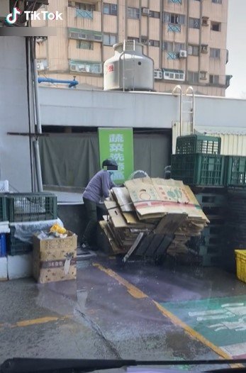 阿嬤狂澆水。（圖／翻攝自TikTok）