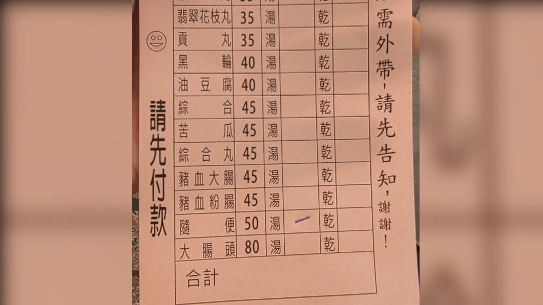 肉圓店賣50元「隨便湯」 男見餐點上桌秒傻眼