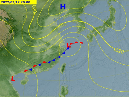 週四全台鋒面報到變天。(圖/中央氣象局)