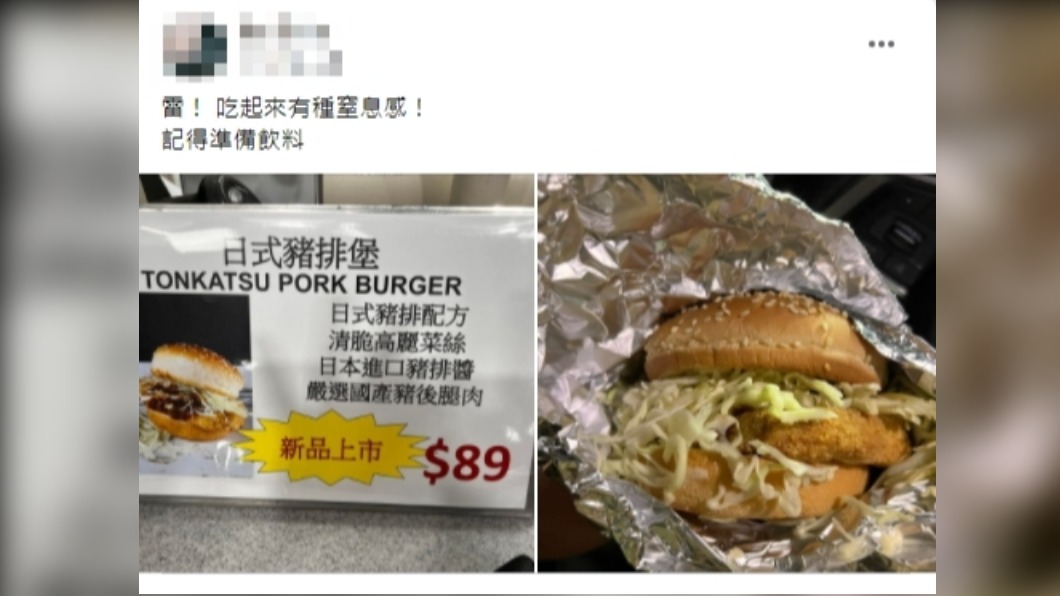 原PO表示好市多的日式豬排堡吃起來有種窒息感。(圖/翻攝自Costco好市多 商品經驗老實說臉書)