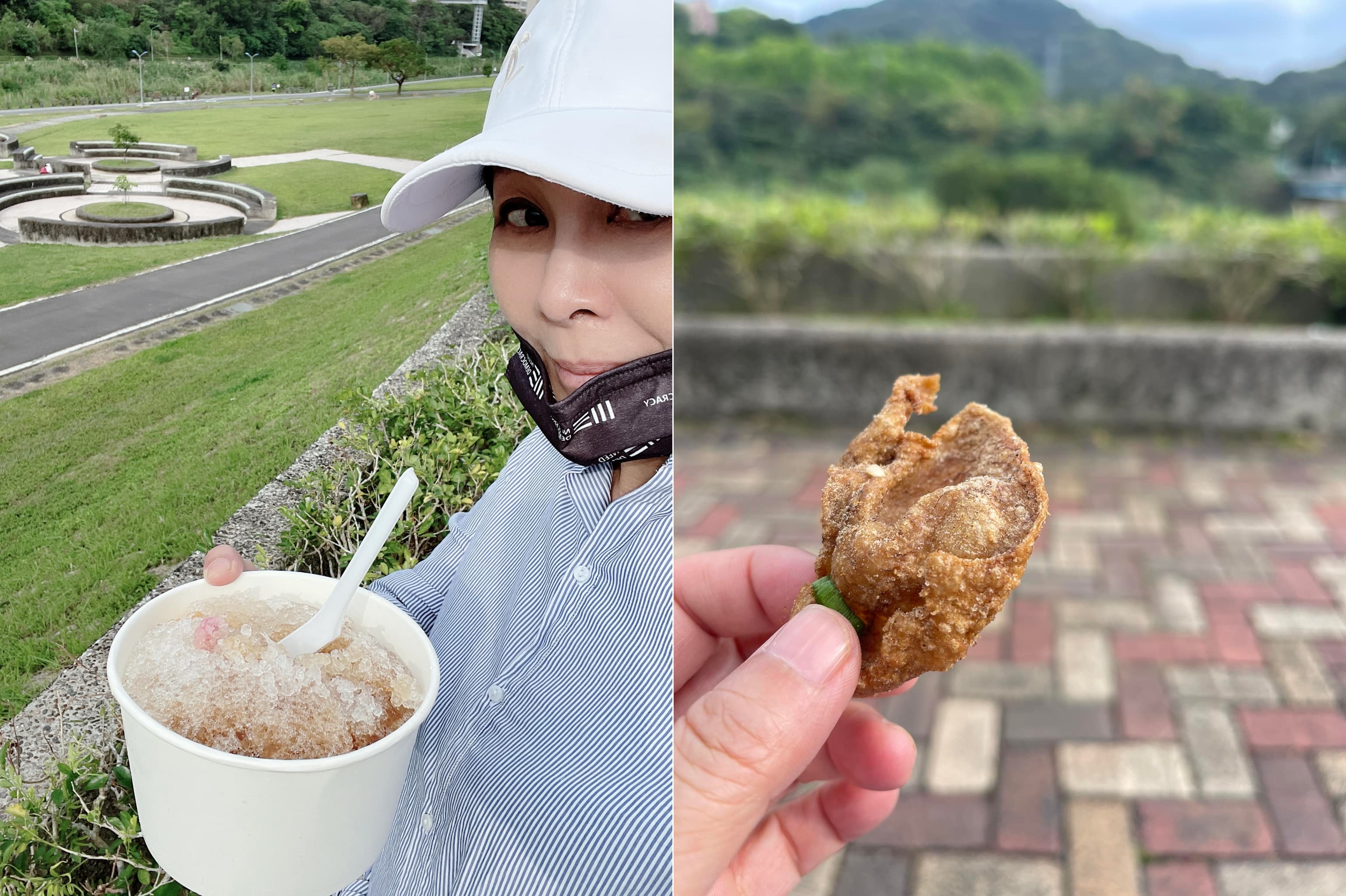 現在的吳淡如學會活在當下,平日少吃的炸物及剉冰都買了。(圖/翻攝自吳淡如臉書)
