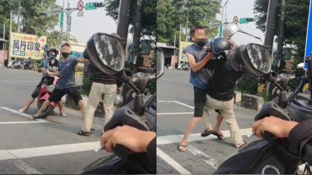 楊男衝下車攻擊龔男。(圖/翻攝自爆料公社-官方粉專專屬)
