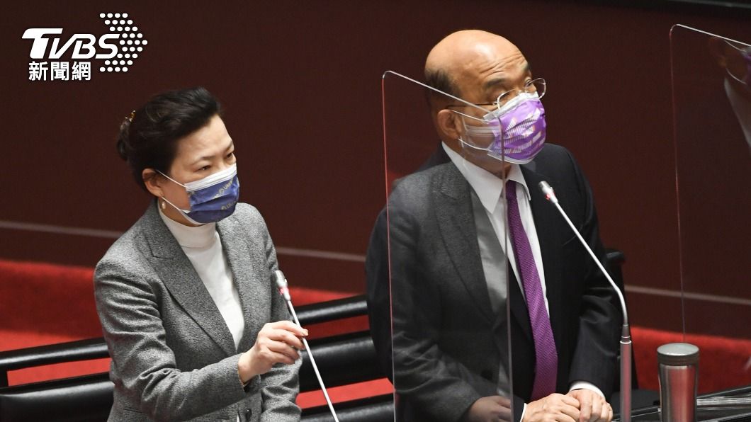 蘇貞昌、王美花立法院會備詢。（圖／中央社）