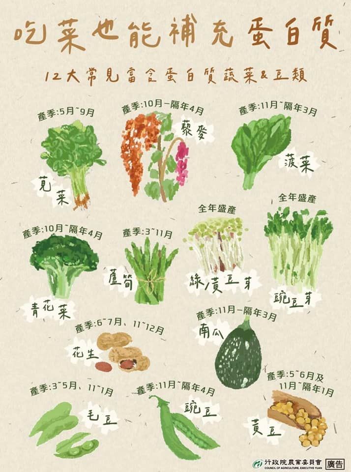 農委會原圖表中的花生、南瓜在營養學上並不屬蔬菜類。（圖／翻攝自農委會臉書）