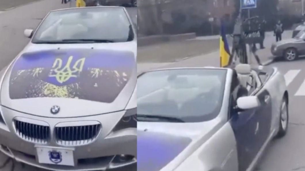 BMW E64 6-Series敞篷車被改裝成了戰術車輛。(圖/翻攝自 Twitter)